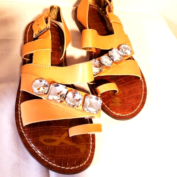 SAM EDELMAN LG. Crystal Emb.Leather Sandal-NEW-8.5 - Picture 6 of 9